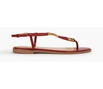 Embellished leather sandals - Red