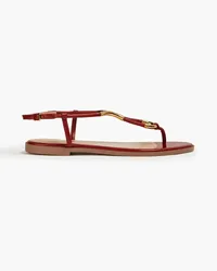 Sergio Rossi Embellished leather sandals - Red Red