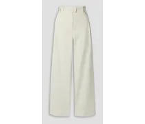 Manon cotton-twill wide-leg pants - White