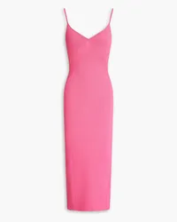 Rag & Bone Asher lace-up ribbed-knit midi dress - Pink Pink