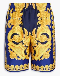 Versace Printed silk-twill shorts - Yellow Yellow