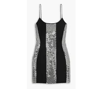 Crystal-embellished cady mini dress - Black