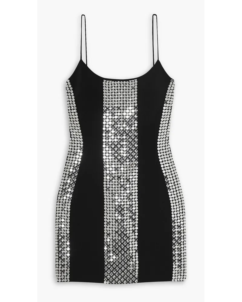 David Koma Crystal-embellished cady mini dress - Black Black