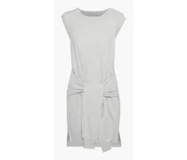 The Suns Out tie-front cotton and cashmere-blend mini dress - Gray