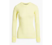 Ribbed cotton-jersey top - Yellow