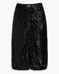 Claudie Pierlot Twisted sequined stretch-mesh skirt - Black Black