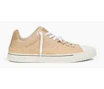 Canvas, leather and suede sneakers - Neutral