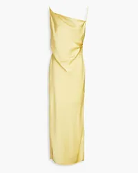 Nanushka Lennie ruched satin midi slip dress - Yellow Yellow