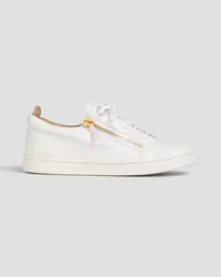 Giuseppe Zanotti Brek pebbled-leather sneakers - White White