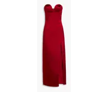 Strapless satin maxi dress - Red