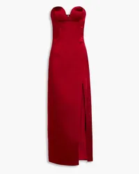 Sara Battaglia Strapless satin maxi dress - Red Red