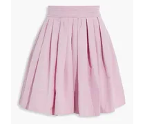 Pleated cotton-blend faille mini skirt - Pink