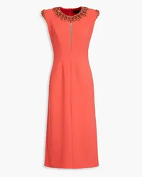 Jenny Packham Embellished crepe midi dress - Orange Orange