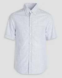 Dunhill Checked cotton-poplin shirt - White White