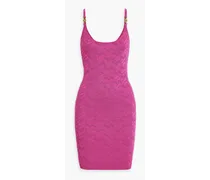 Embellished jacquard-knit mini dress - Pink