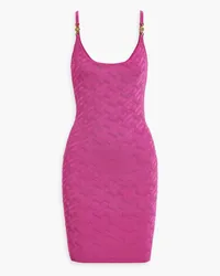 Versace Embellished jacquard-knit mini dress - Pink Pink