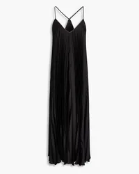 Brunello Cucinelli Pleated satin midi dress - Black Black