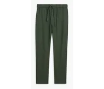 Oscar linen and cotton-blend drawstring pants - Green