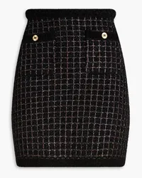 Sandro Metallic checked knitted mini skirt - Black Black