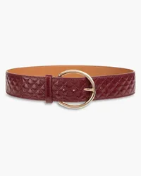 Sandro Quilted leather belt - Burgundy Burgundy