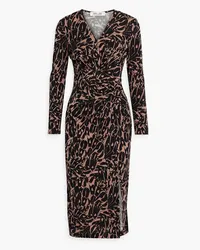 Diane von Furstenberg Grendel draped printed jersey midi dress - Brown Brown