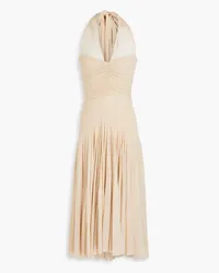 Philosophy Di Lorenzo Serafini Ruched tulle halterneck midi dress - Neutral Neutral