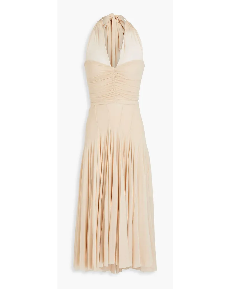 Philosophy Di Lorenzo Serafini Ruched tulle halterneck midi dress - Neutral Neutral