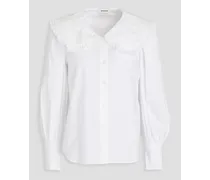 Alda ruffled cotton-poplin shirt - White