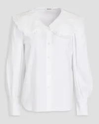 Sandro Ruffled cotton-poplin shirt - White White