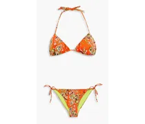 Printed triangle bikini - Orange