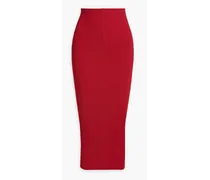 Ribbed-knit midi skirt - Red