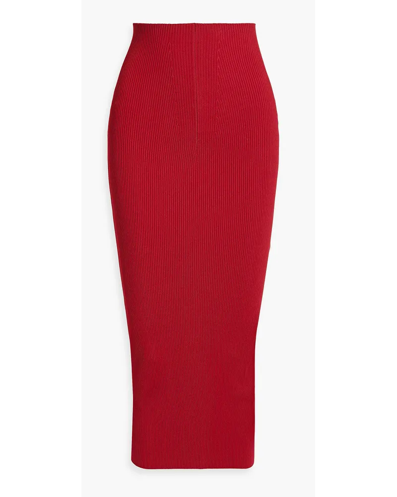 Marni Ribbed-knit midi skirt - Red Red