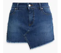 Layered denim shorts - Blue