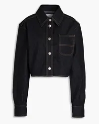 ROTATE Birger Christensen Dorin cropped denim shirt - Black Black