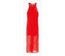 Corded lace midi dress - Red
