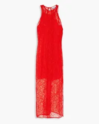 Ganni Corded lace midi dress - Red Red