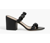 Twistie Block 75 smooth and patent-leather mules - Black