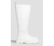 Leather and rubber rain boots - White