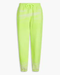 Alexander Wang Neon tie-dyed French cotton-terry track pants - Yellow Yellow