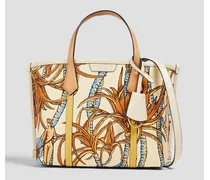Perry printed cotton-canvas tote - White