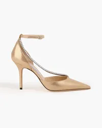 Jimmy Choo Talika crystal-embellished metallic leather pumps - Metallic Metallic