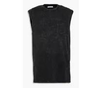 Acid-wash cotton-jersey T-shirt - Black