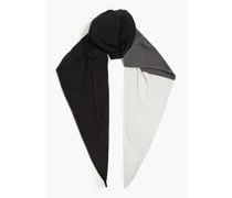 Color-block cashmere wrap - Black