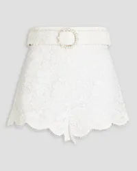 Zimmermann Belted corded lace shorts - White White