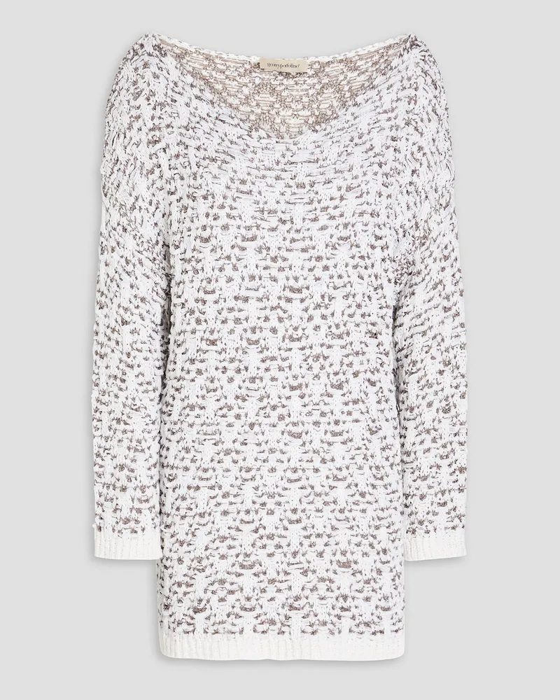 Gentryportofino Sequin-embellished knitted sweater - White White