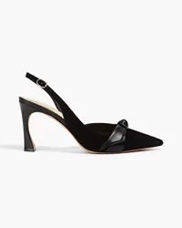 Alexandre Birman Clarita 85 bow-detailed suede slingback pumps - Black Black