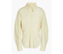 Ruched wool-blend shirt - Yellow
