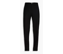 Wool-blend twill pants - Black