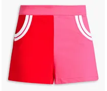 Sophie two-tone French cotton-blend terry shorts - Pink