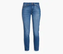 Roxanne cropped high-rise slim-leg jeans - Blue